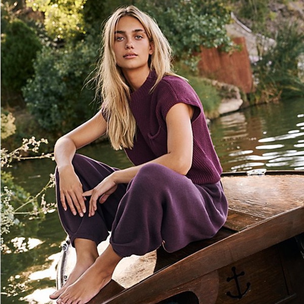 Free People Freya Set Plum Purple S Small NWT